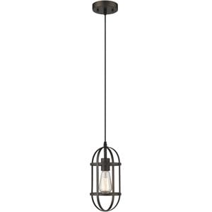 CHLOE Ironclad Industrial 1 Light Rubbed Bronze Mini Ceiling Pendant 5.5&quot Wide