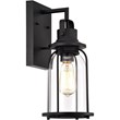 CHLOE Clarke Transitional 1 Light Textured Black Outdoor Wall Sconce 15