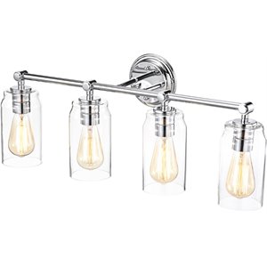 CHLOE Joyce Contemporary 4 Light Chrome Bath Vanity Fixture 28&quot Width