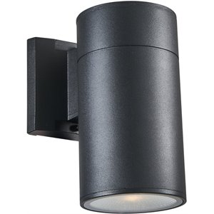 CHLOE Dylan Transitional LED Textured Black Outdoor/Indoor Wall Sconce 8&quot Height