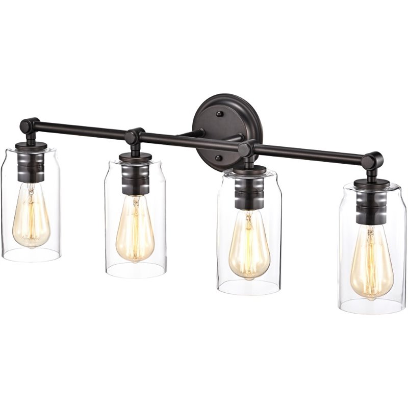 CHLOE Joyce Contemporary 4 Light Rubbed Bronze Bath Vanity Fixture 28