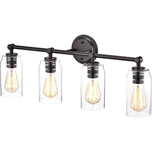 CHLOE Joyce Contemporary 4 Light Rubbed Bronze Bath Vanity Fixture 28&quot Width