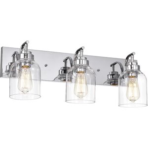CHLOE Thierry Transitional 3 Light Chrome Bath Vanity Fixture 24&quot Wide