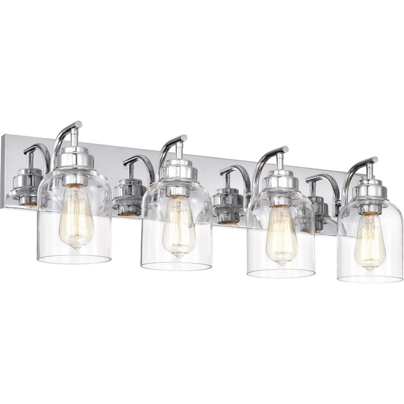 CHLOE Thierry Transitional 4 Light Chrome Bath Vanity Fixture 30 
