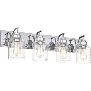 CHLOE Thierry Transitional 4 Light Chrome Bath Vanity Fixture 30 &quot Wide