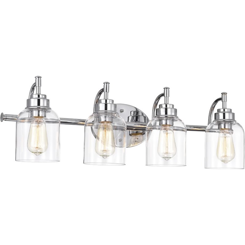 CHLOE Adair Transitional 4 Light Chrome Bath Vanity Fixture 30