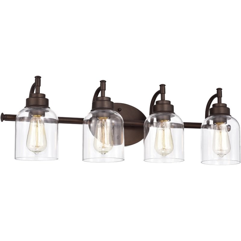 CHLOE Adair Transitional 4 Light Oil Rubbed Bronze Bath Vanity Fixture 30