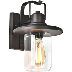 CHLOE Christopher 1 Light Rubbed Bronze Outdoor Wall Sconce 12&quot Height