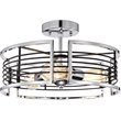 CHLOE Ironclad Industrial 3 Light Chrome Semi-Flush Ceiling Fixture 15