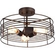CHLOE Ironclad Industrial 3 Light Bronze Semi-Flush Ceiling Fixture 15