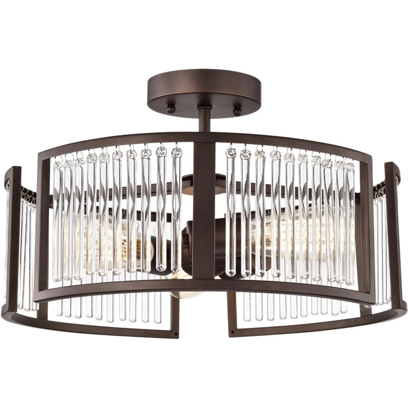 CHLOE Frey 3 Light Oil Rubbed Bronze Semi-Flush Ceiling Fixture 16