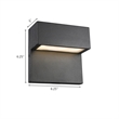 CHLOE Campbell Contemporary LED Light Textured Black Outdoor Wall Sconce 6