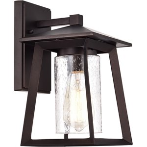 CHLOE Russell 1 Light Oil Rubbed Bronze Outdoor Wall Sconce 11&quot Height