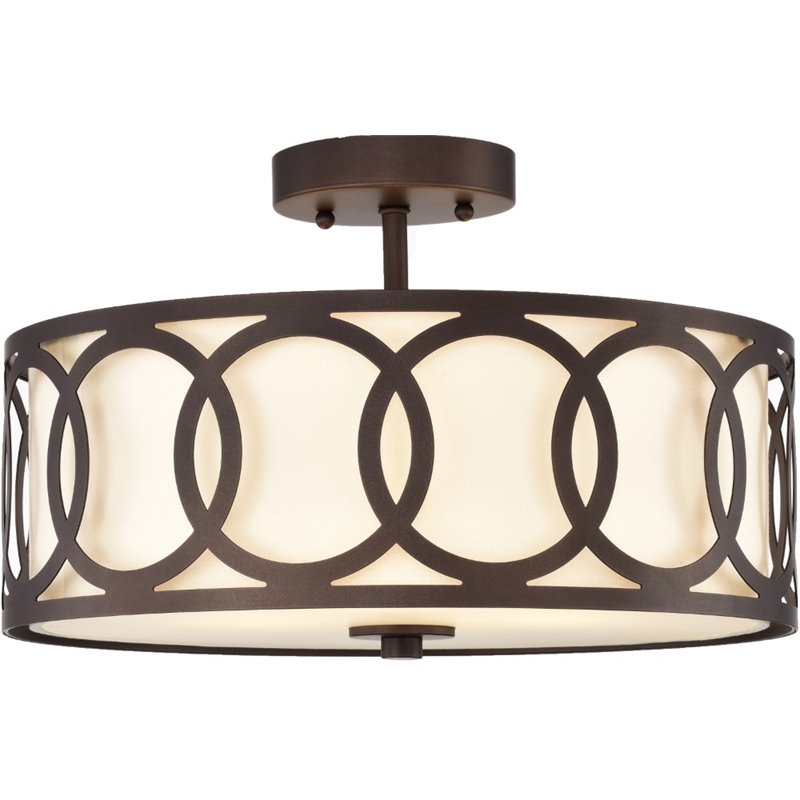 CHLOE Bronx 3 Light Oil Rubbed Bronze Semi-Flush Ceiling Fixture 15