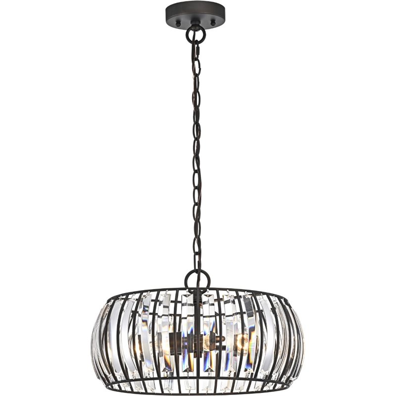 CHLOE Kennedy 3 Light Rubbed Bronze Ceiling Pendant Fixture 14