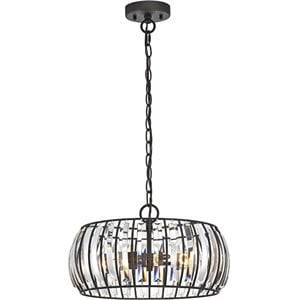 CHLOE Kennedy 3 Light Rubbed Bronze Ceiling Pendant Fixture 14&quot Width