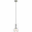 CHLOE Londyn Transitional 1 Light Brushed Nickel Ceiling Mini Pendant 8