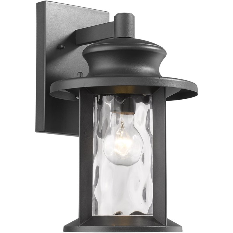 CHLOE Owen Transitional 1 Light Textured Black Outdoor Wall Sconce 14
