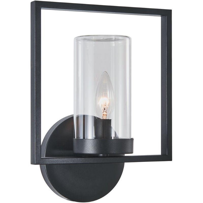 CHLOE Daniel 1 Light Textured Black Outdoor/Indoor Wall Sconce 13