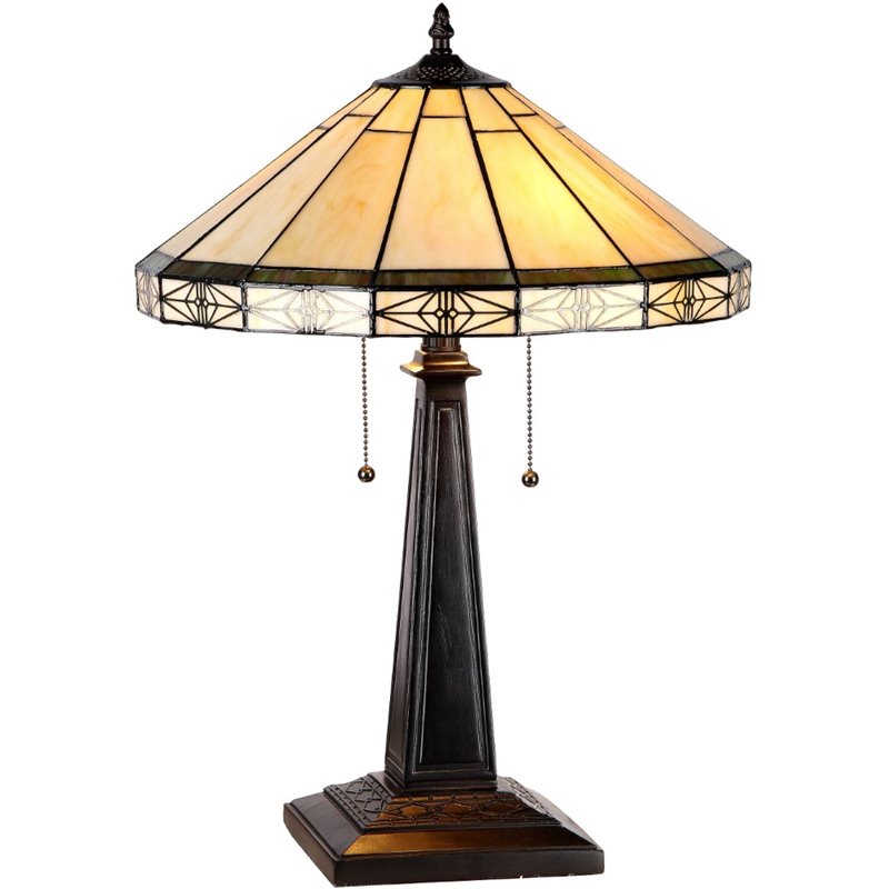 CHLOE Belle Tiffany-style 2 Light Mission Table Lamp 16