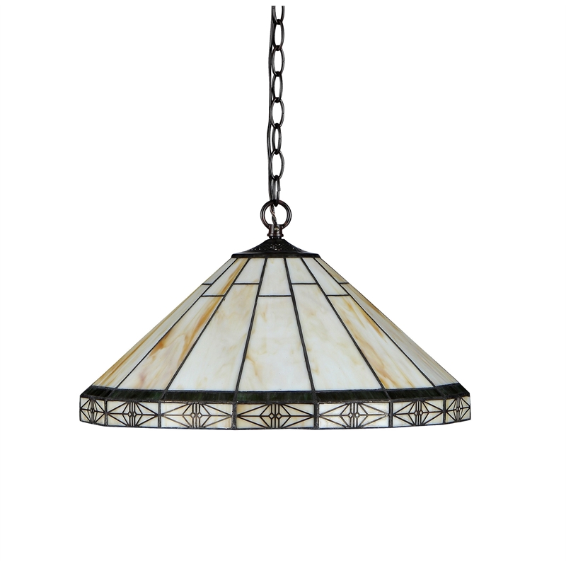 CHLOE Belle Tiffany-style 2 Light Mission Ceiling Pendant 18