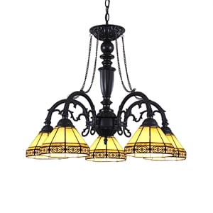 CHLOE Belle 5 Light Mission Large Chandelier 27&quot Wide