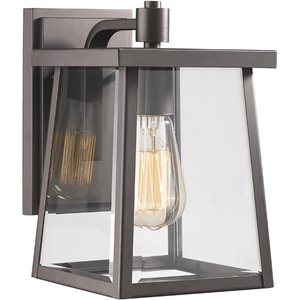 CHLOE Gabriel Transitional 1 Light Rubbed Bronze Outdoor Wall Sconce 10&quot Tall