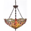 CHLOE Anisoptera Purity Tiffany 3 Light Dragonfly Inverted Pendant Fixture 18