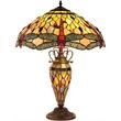 CHLOE Anisoptera Purity Tiffany Dragonfly 3 Light Double Lit Table Lamp 19