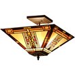 CHLOE Gode Tiffany-style 2 Light Mission Semi-flush Ceiling Fixture 14