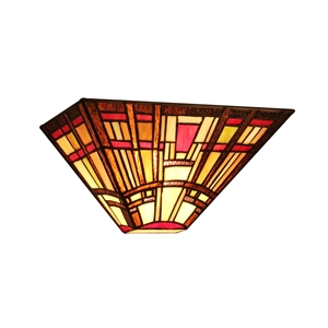 CHLOE Hopkins Tiffany-style Mission 1 Light Wall Sconce 12&quot Wide
