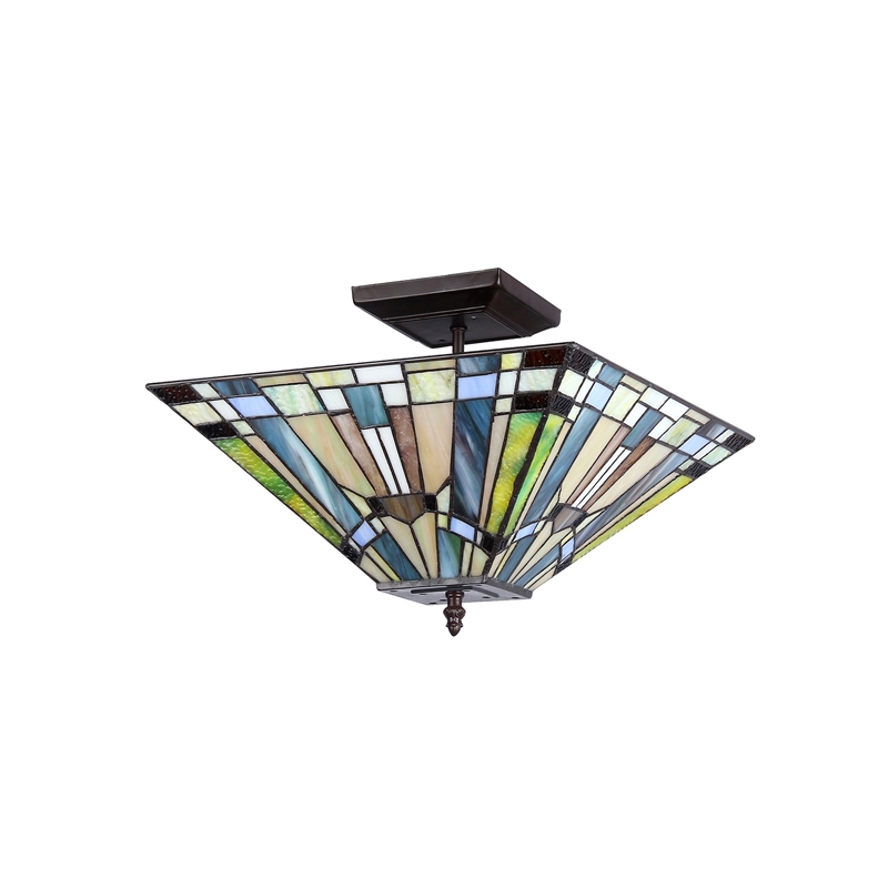 CHLOE Kinsey 2 Light Mission Semi-flush Ceiling Fixture 14