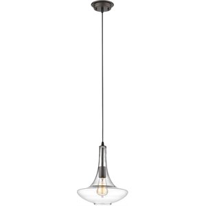 CHLOE Leah Transitional 1 Light Rubbed Bronze Ceiling Mini Pendant 10&quot Wide