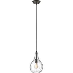 CHLOE Savannah Transitional 1 Light Rubbed Bronze Ceiling Mini Pendant 9&quot Wide