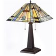 CHLOE Kinsey Tiffany-style 2 Light Mission Table Lamp 16
