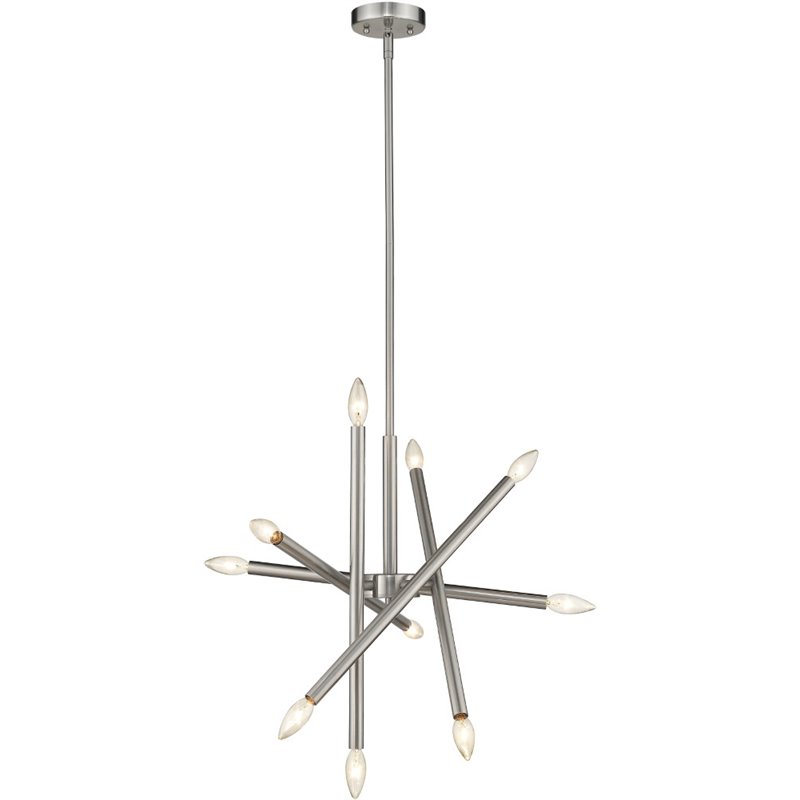 CHLOE Adalynn Transitional 10 Light Brushed Nickel Ceiling Pendant 19
