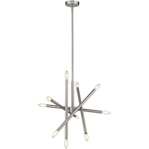 CHLOE Adalynn Transitional 10 Light Brushed Nickel Ceiling Pendant 19&quot Wide
