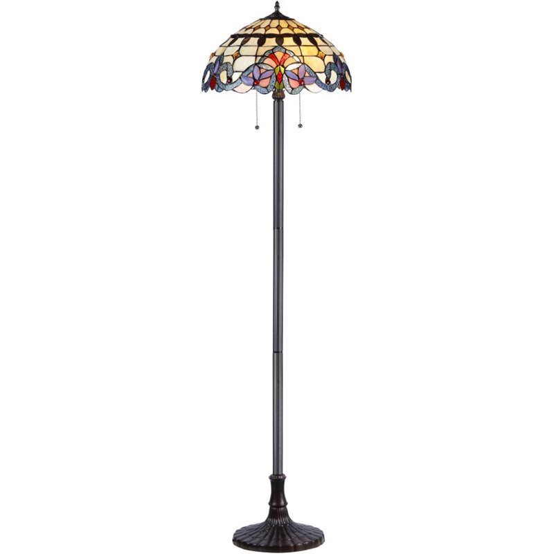 CHLOE Cooper Tiffany-style 2 Light Victorian Floor Lamp 18