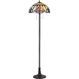 CHLOE Cooper Tiffany-style 2 Light Victorian Floor Lamp 18&quot Shade