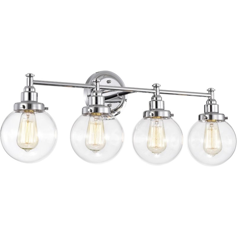 CHLOE Milo Transitional 4 Light Chrome Bath Vanity Fixture 30