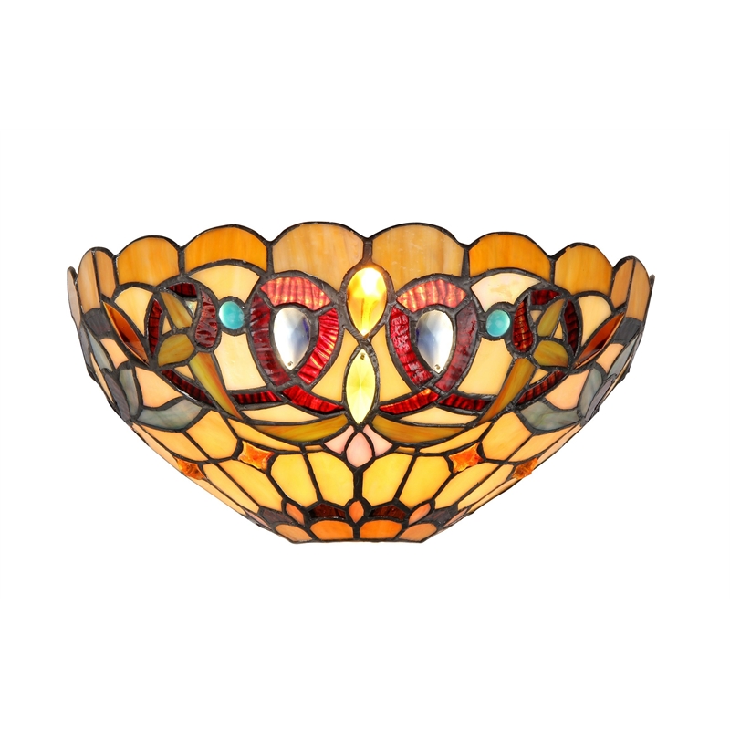 CHLOE Serenity Tiffany-style 1 Light Victorian Wall Sconce 12