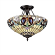 CHLOE Serenity Tiffany 2 Light Victorian Semi-flush Ceiling Fixture 16