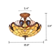 CHLOE Serenity Tiffany 2 Light Victorian Semi-flush Ceiling Fixture 16