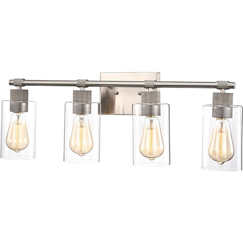 CHLOE Mercy Contemporary 4 Light Brushed Nickel Bath Vanity Fixture 27