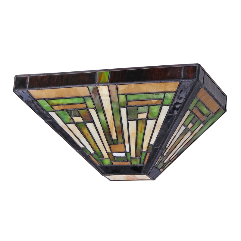 CHLOE Innes Tiffany-style 1 Light Mission Wall Sconce 12