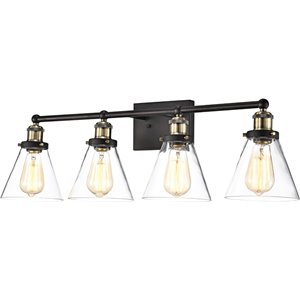 CHLOE Bonnie Contemporary 4 Light Rubbed Bronze Bath Vanity Fixture 32&quot Width