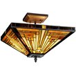 CHLOE Innes Tiffany-style 2 Light Mission Semi-flush Ceiling Fixture 14