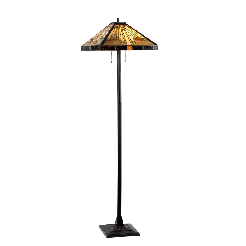CHLOE Innes Tiffany-style 2 Light Mission Floor Lamp 18