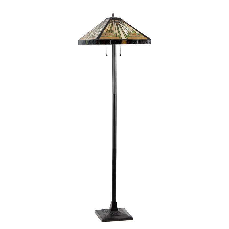 CHLOE Innes Tiffany-style 2 Light Mission Floor Lamp 18