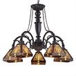 CHLOE Innes Tiffany-style 5 Light Mission Large Chandelier 27
